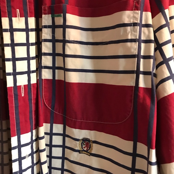 Tommy Hilfiger Red and White Plaid Dress Shirt - Picture 2 of 4
